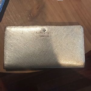 Kate Spade gold metallic wallet